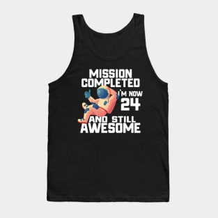 24th birthday astronaut 24 years old outer space birthday Tank Top